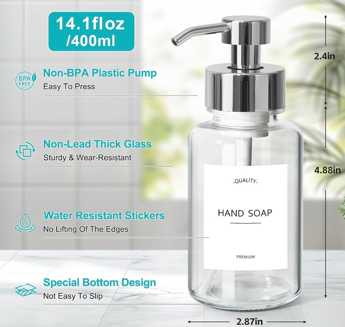 Foaming Soap Dispenser, 14.1 oz