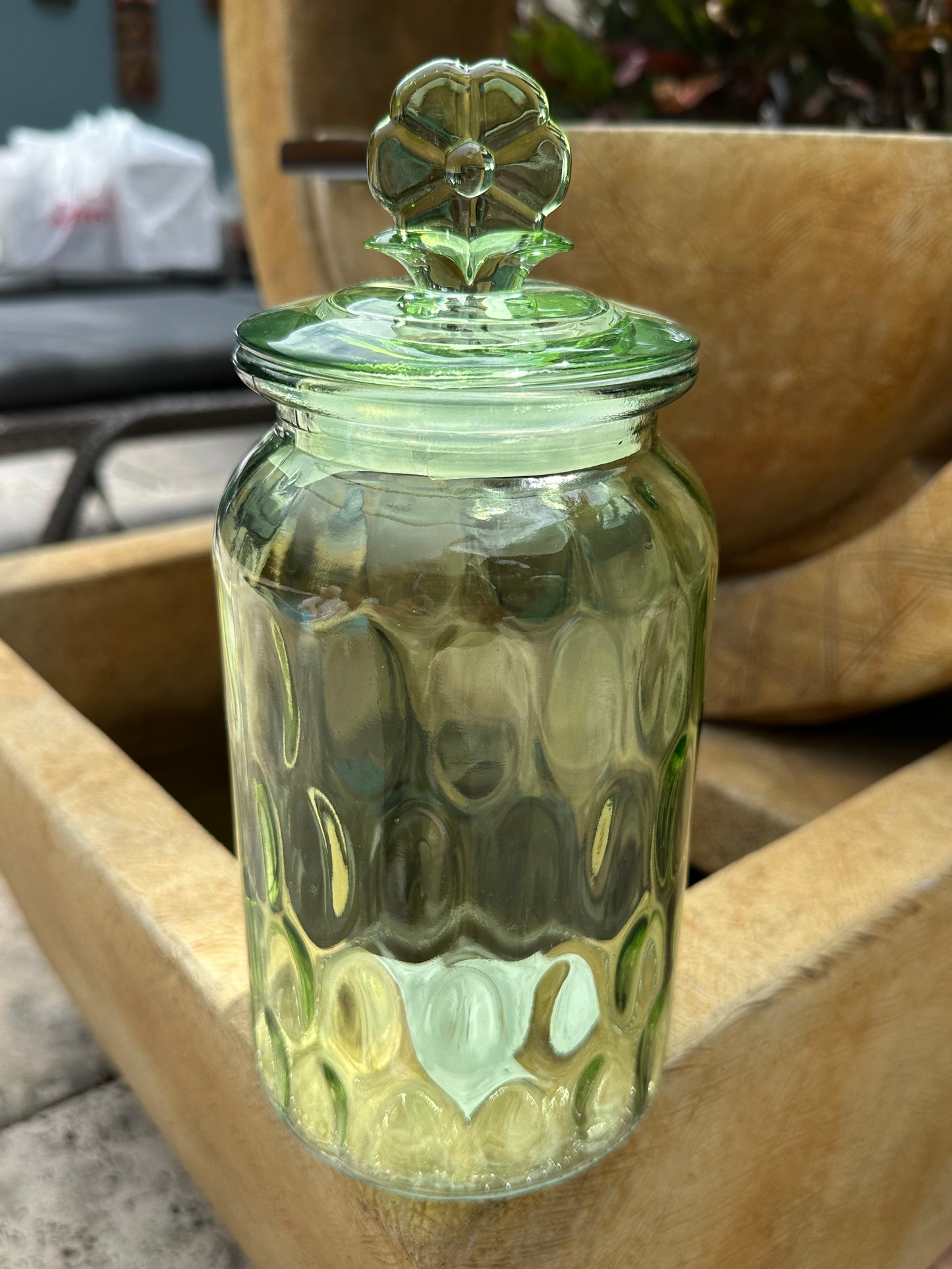 44oz Glass Storage w/Flower Lid