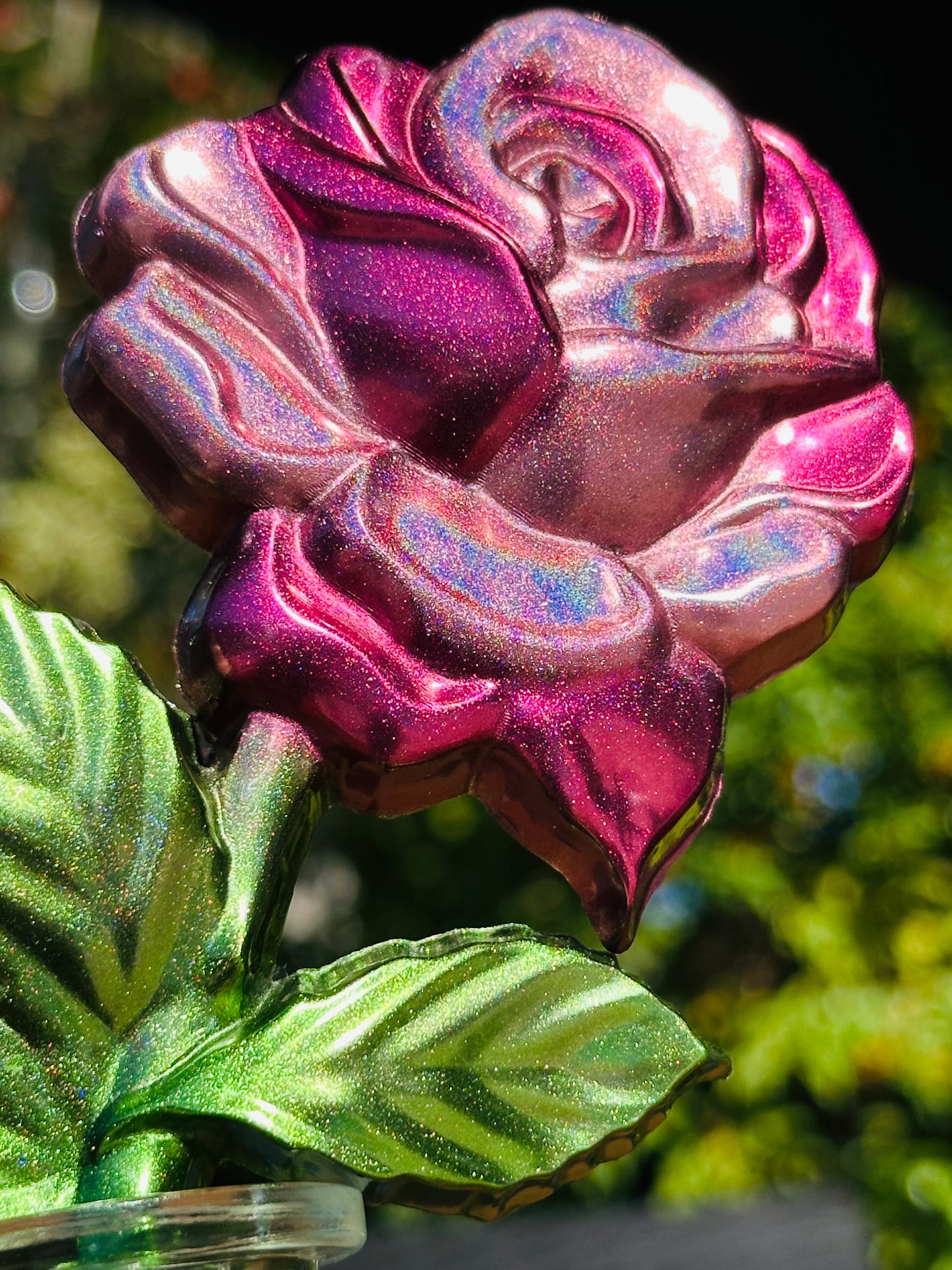 Resin Rose w/Vase