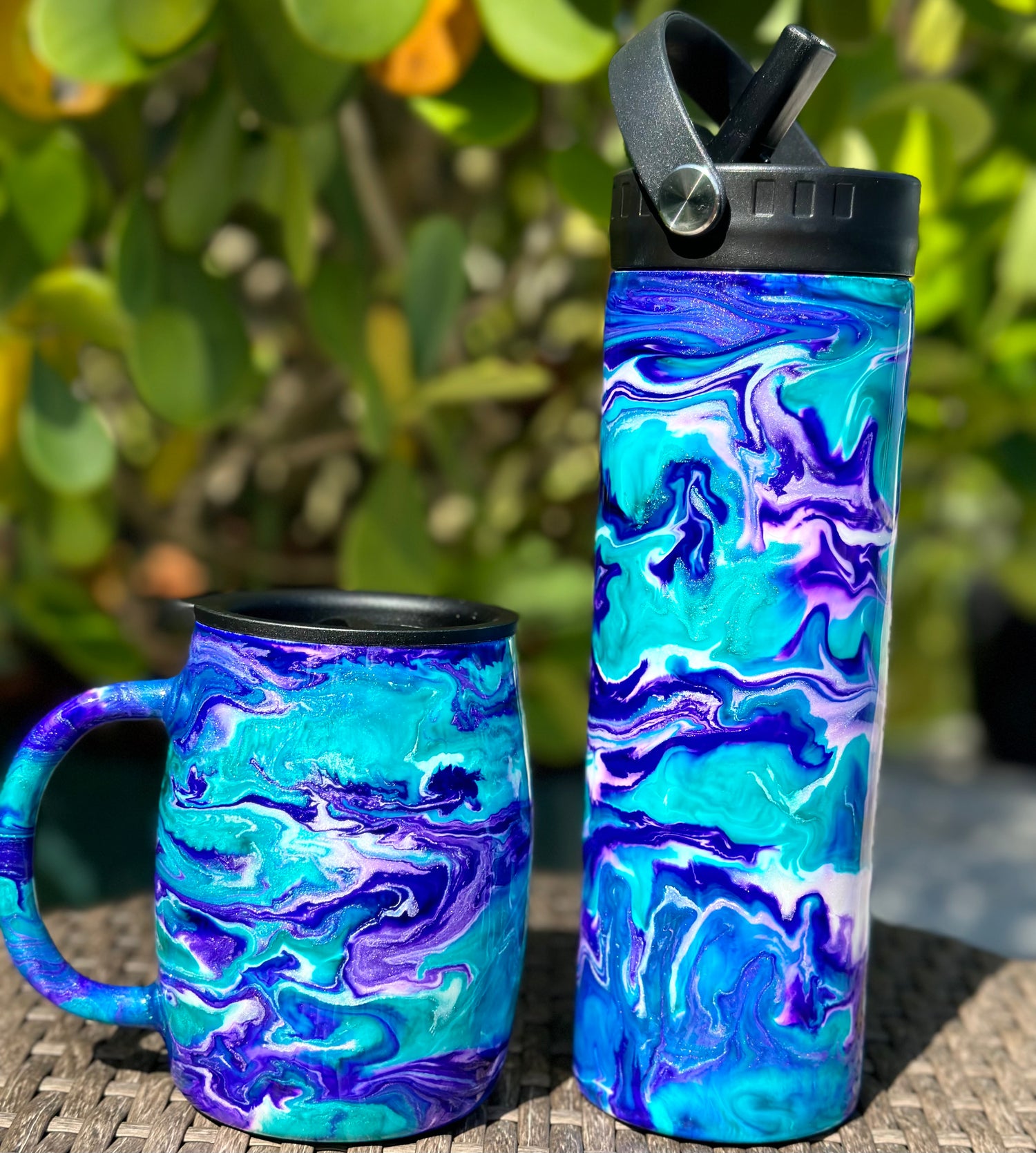 CUSTOM Tumblers (Ink Swirl, Mica, 3D Botanical)