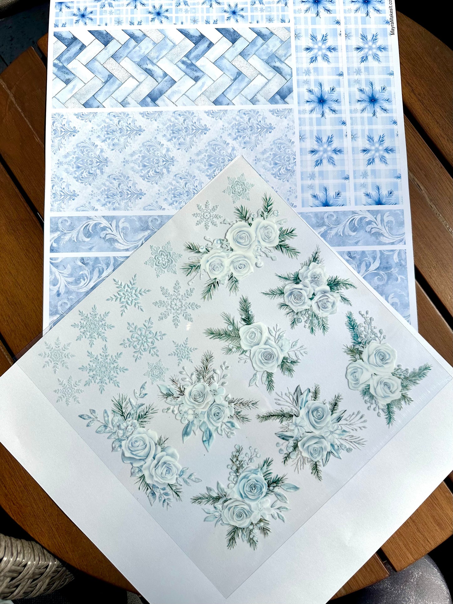 Frosted Roses & Snowflakes