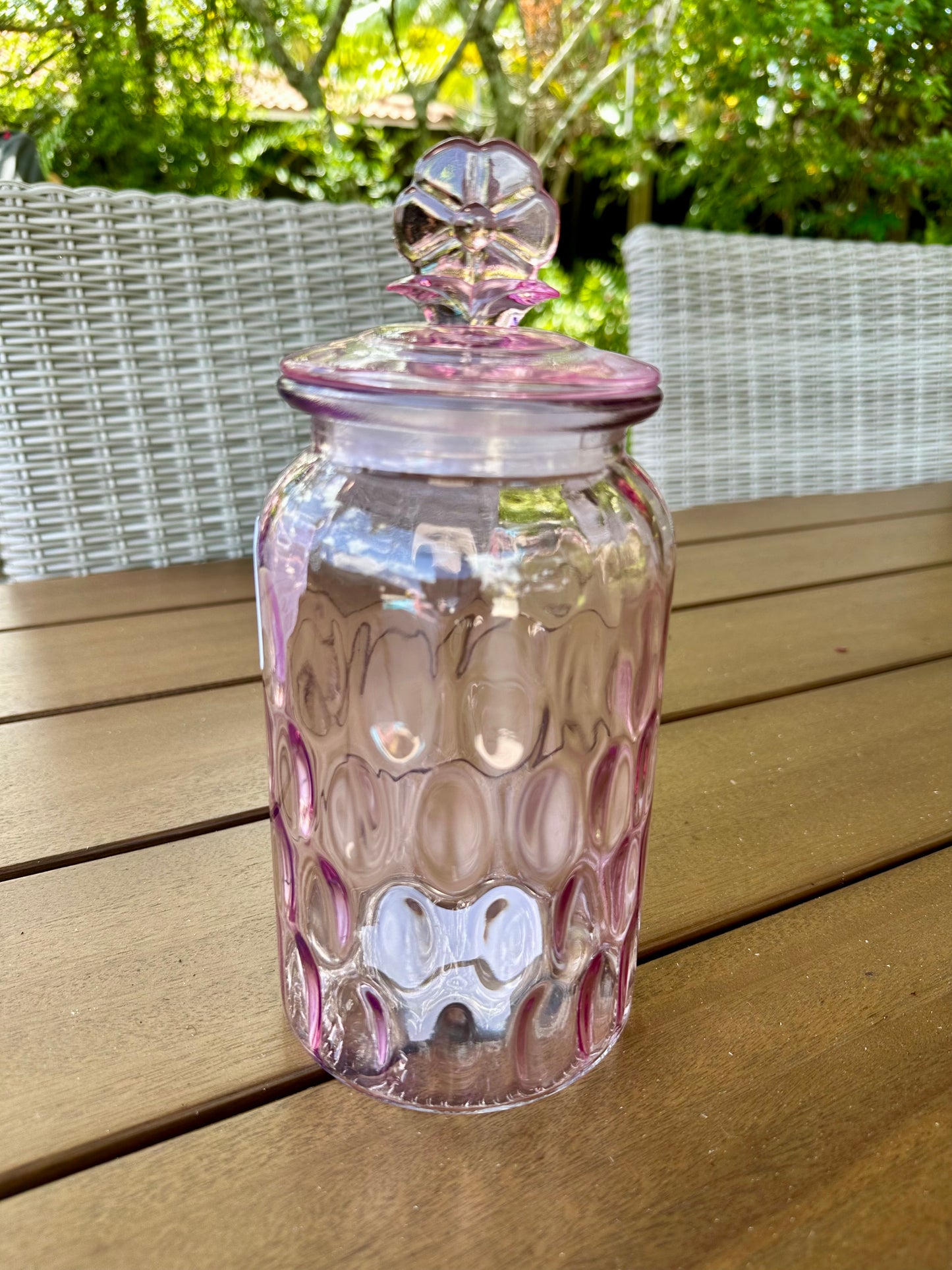 44oz Glass Storage w/Flower Lid