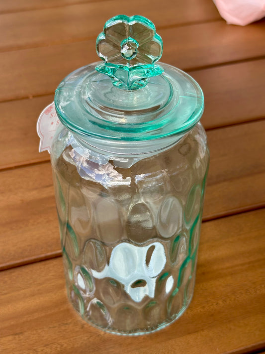 44oz Glass Storage w/Flower Lid