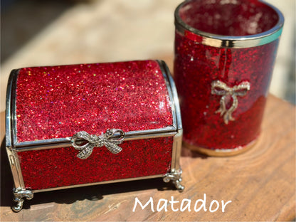 Glass Jewelry Boxes, Mirrors & Holders