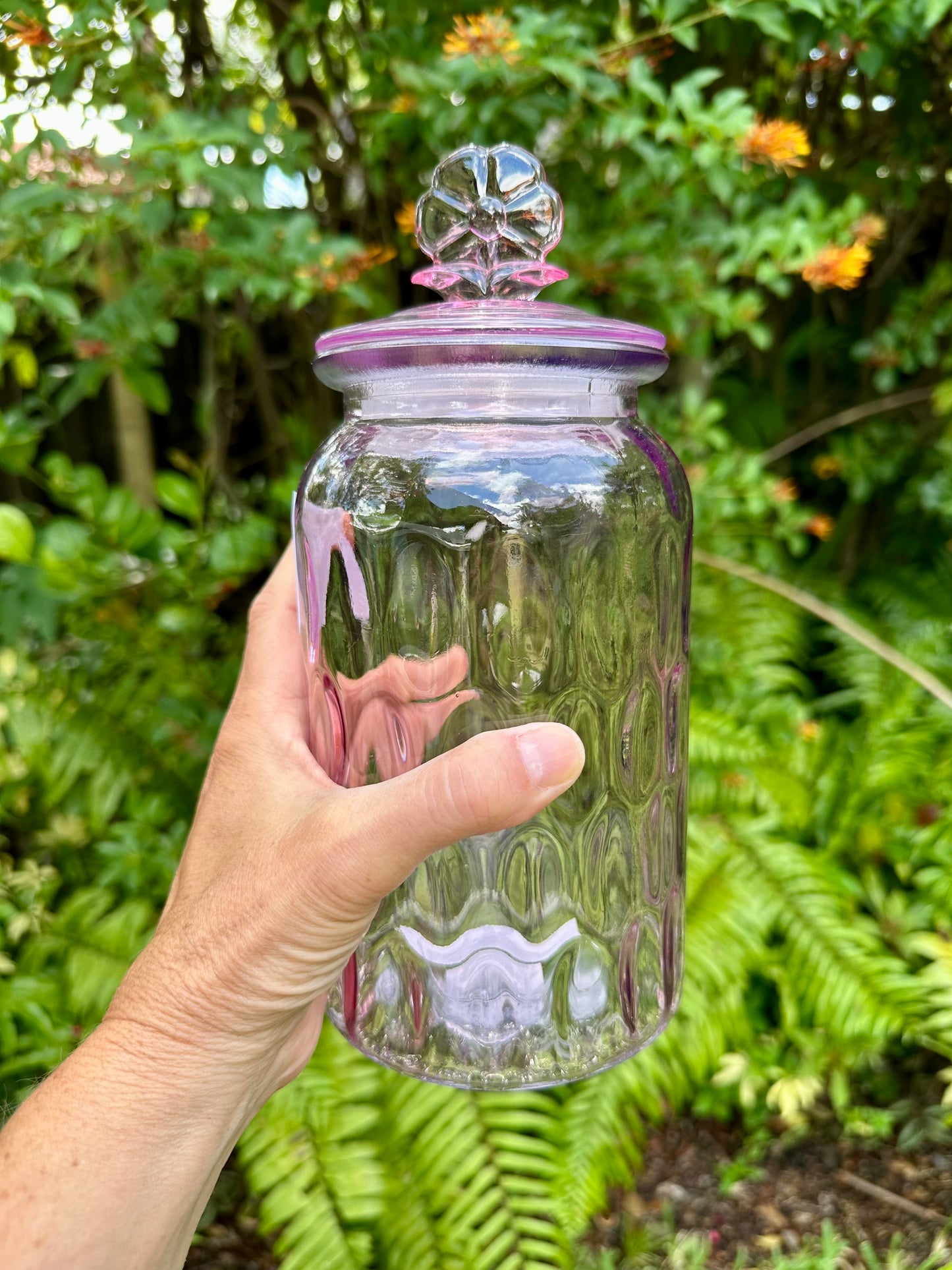 44oz Glass Storage w/Flower Lid