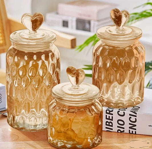 Heart Food Jars Set of 3