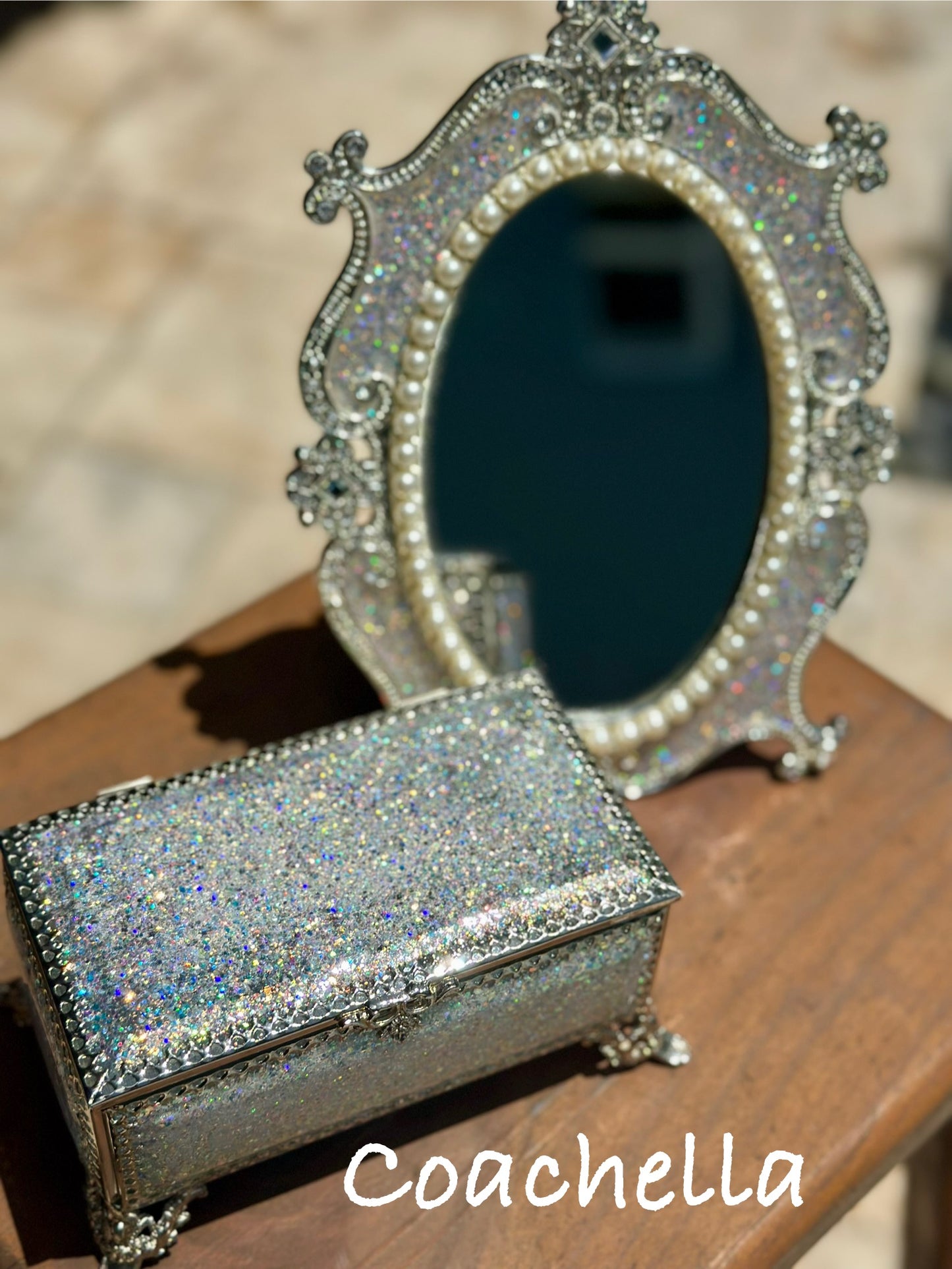 Glass Jewelry Boxes, Mirrors & Holders