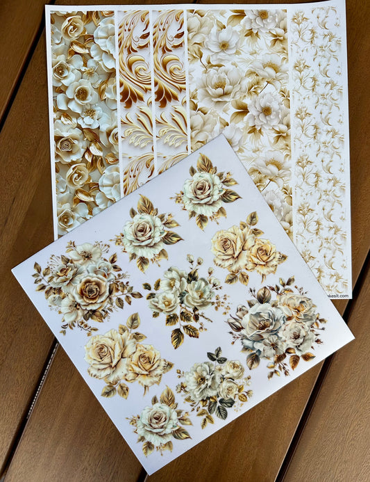 Gold|Cream Roses
