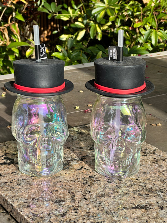 Mr. Skull Mason Cups w/lid & straw